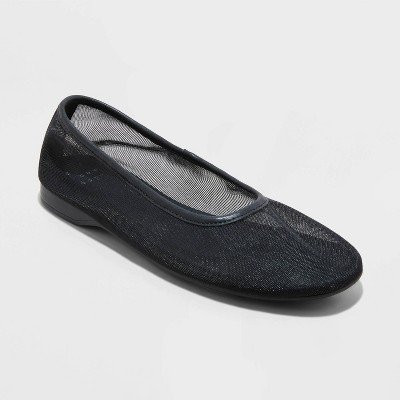 Women's Mel Sheer Mesh Ballet Flats with Memory Foam Insole - A New Day™ Black 8.5 | Target