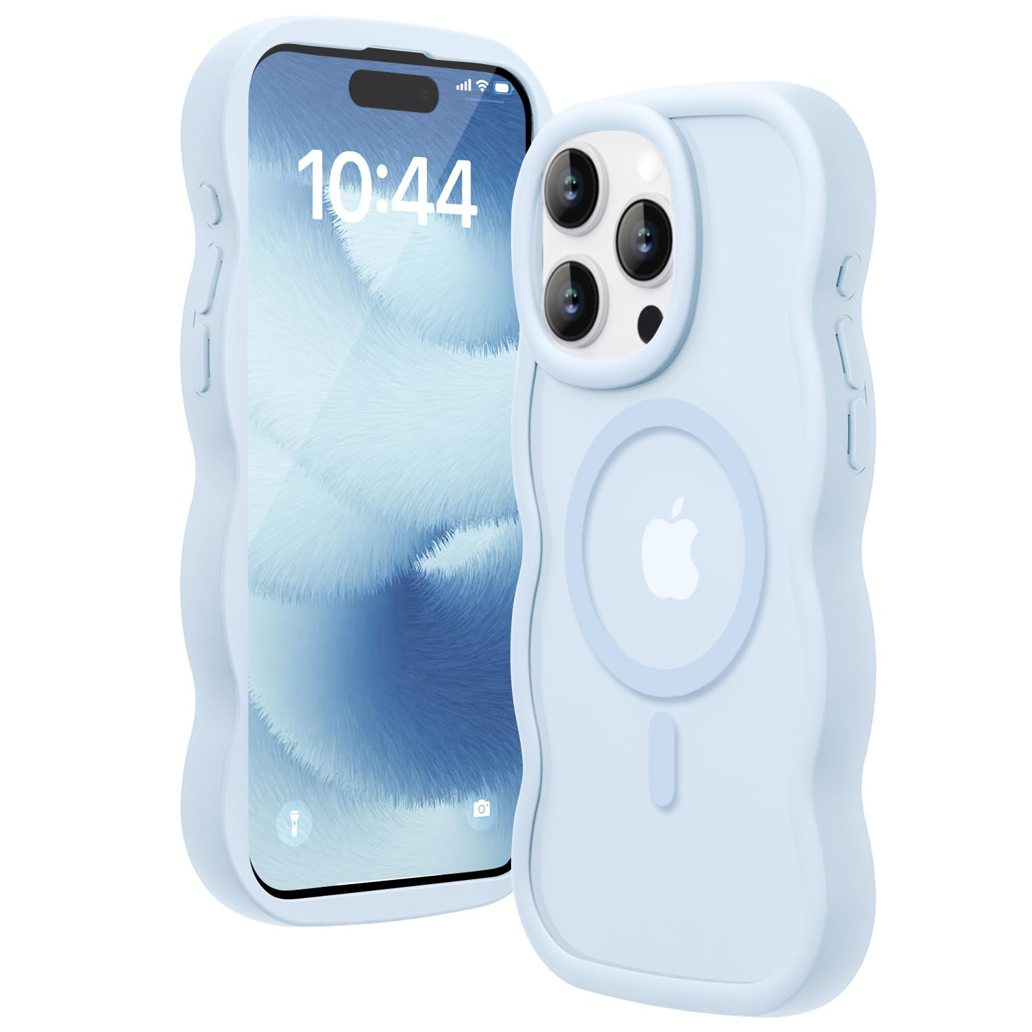 Magnetic for iPhone 15 Pro Max Case, Compatible with Magsafe Wavy Frame Cute Translucent Matte Ha... | Amazon (US)