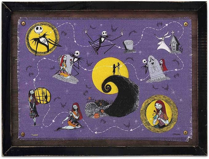 Open Road Brands Disney The Nightmare Before Christmas Framed Canvas Story Map Wall Decor - Vinta... | Amazon (US)