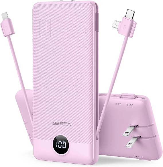 All-In-One Portable Charger: No Extra Cables or Adapters Needed. This power bank solves everythin... | Amazon (US)
