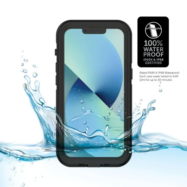 Body Glove Tidal Waterproof Phone Case for iPhone 13 - Black/Clear | Walmart (US)