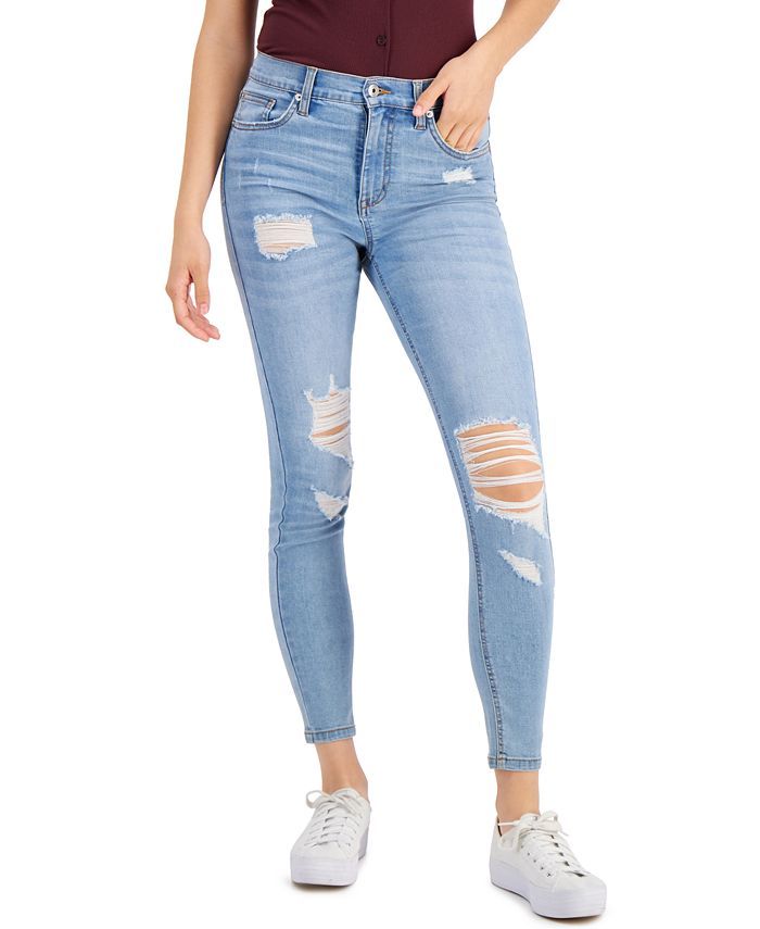 Celebrity Pink Juniors' Distressed Skinny Ankle Jeans & Reviews - Jeans - Juniors - Macy's | Macys (US)