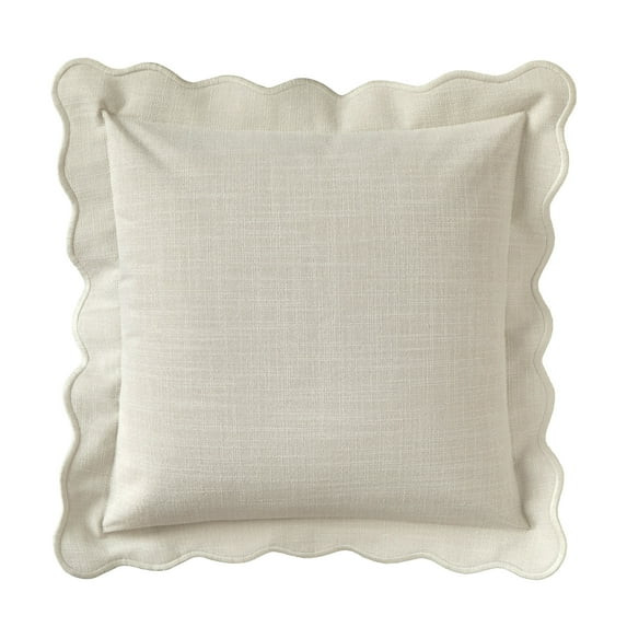 Mainstays by Becky G. & Alejandra Scallop Decorative Pillow, Papyrus Beige, 18" x 18" | Walmart (US)