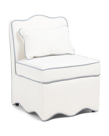 25x33 Scalloped Trim Accent Chair With Lumbar Pillow | Chairs & Seating | Marshalls | Marshalls