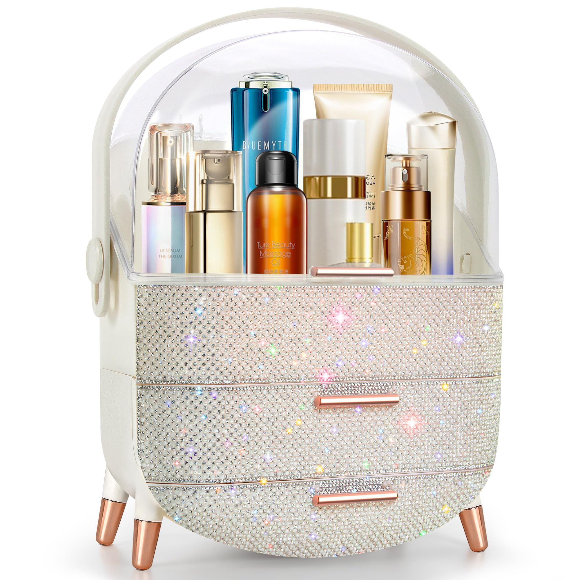 Bling Makeup Organizer for Teen Girl Gift,Hollywood Vanity Makeup Storage Box for Girl Birthday G... | Amazon (US)