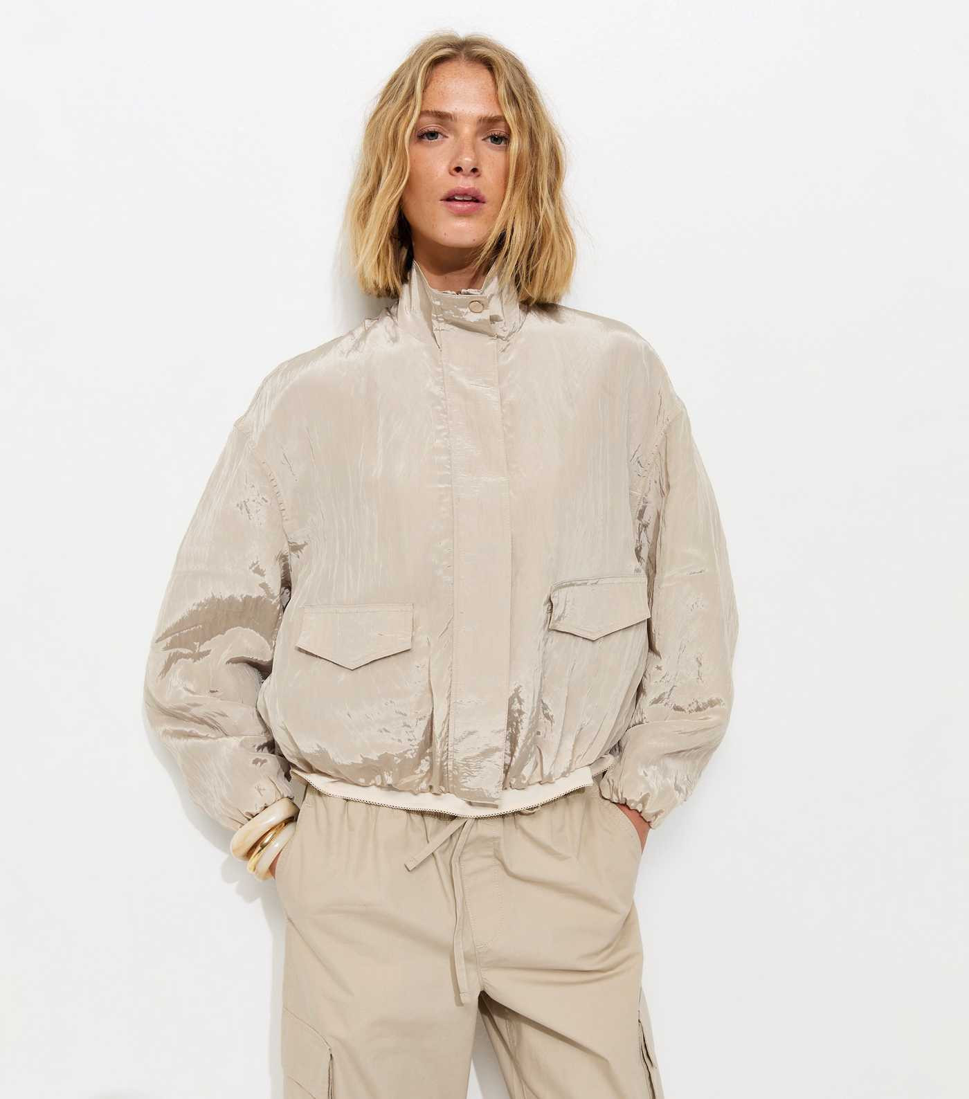 Cream Pocket Detail Bubble Hem Jacket | New Look | New Look (UK)