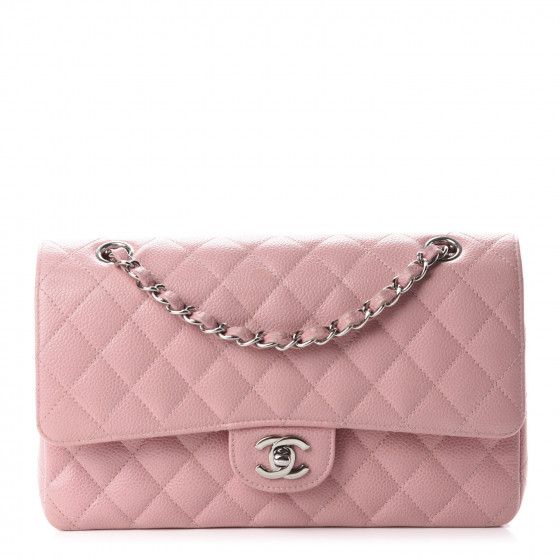 Caviar Quilted Medium Double Flap Pink | Fashionphile