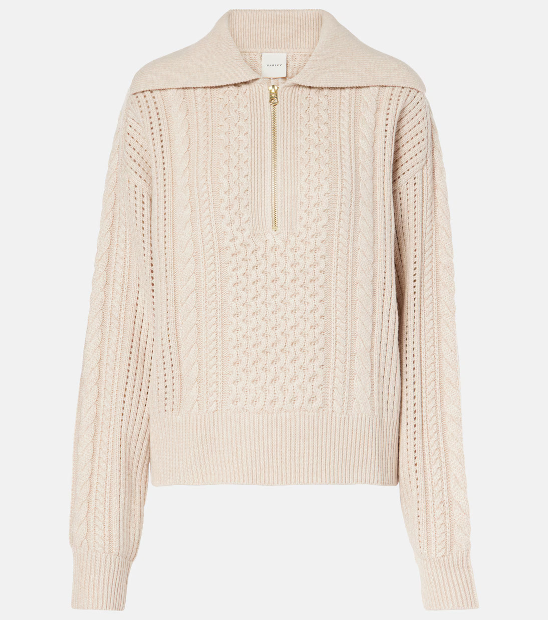 Camello cable-knit half-zip sweater | Mytheresa (US/CA)