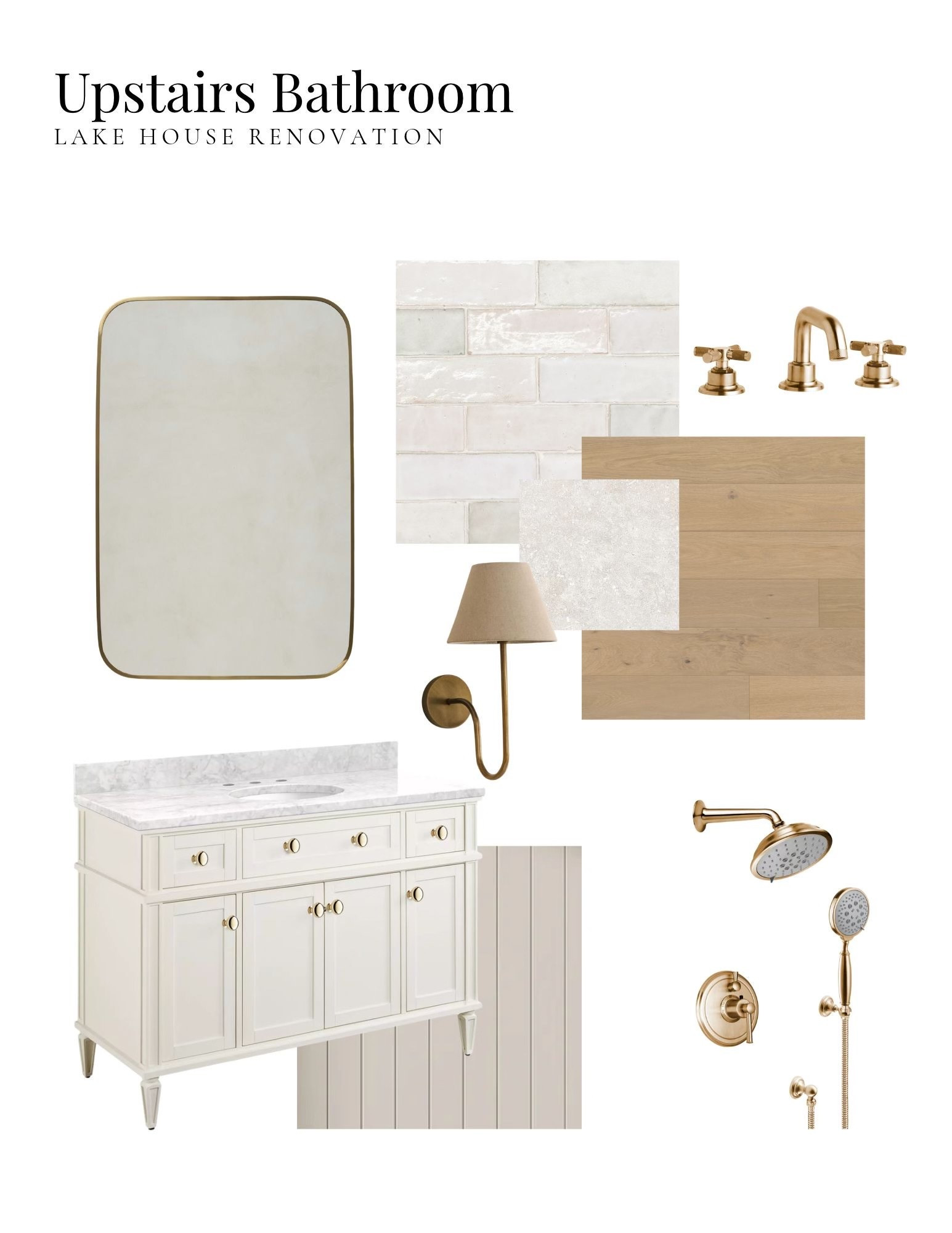 Bathroom renovation design board! Vanity is the 48" Elmdale from Signature Hardware