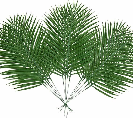 Ruidazon 14Pcs Artificial Palm Leaves, 20.4" Outdoor Faux Palm Fronds Fake Tropical Palm Leaves f... | Amazon (US)