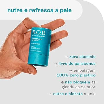 B.O.B Bars Over Bottles Desodorante Refrescante em Barra | Natural, vegano, livre de crueldade, s... | Amazon (BR)