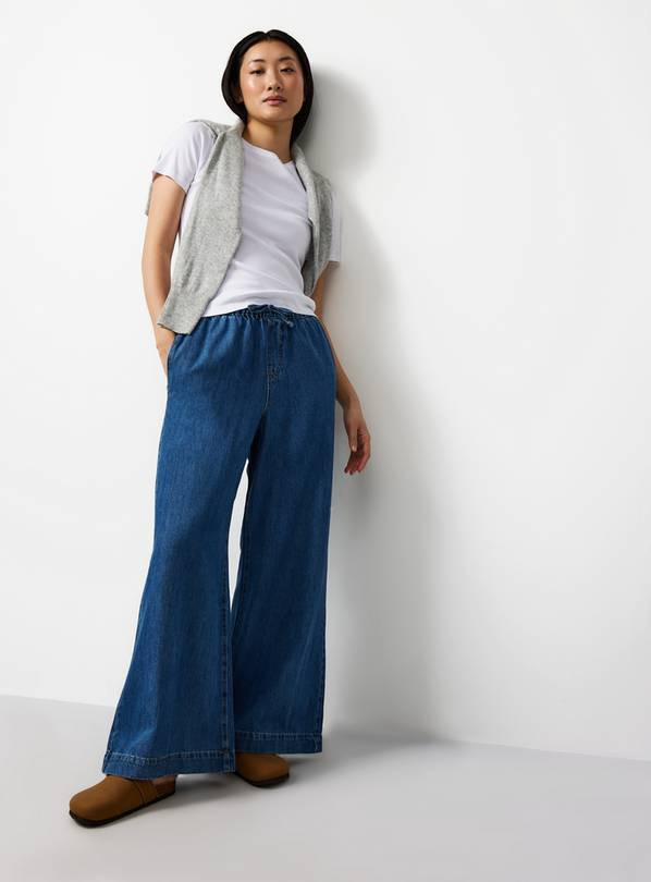 Wide Pull On Co-ord Denim Joggers 12L | Tu Clothing