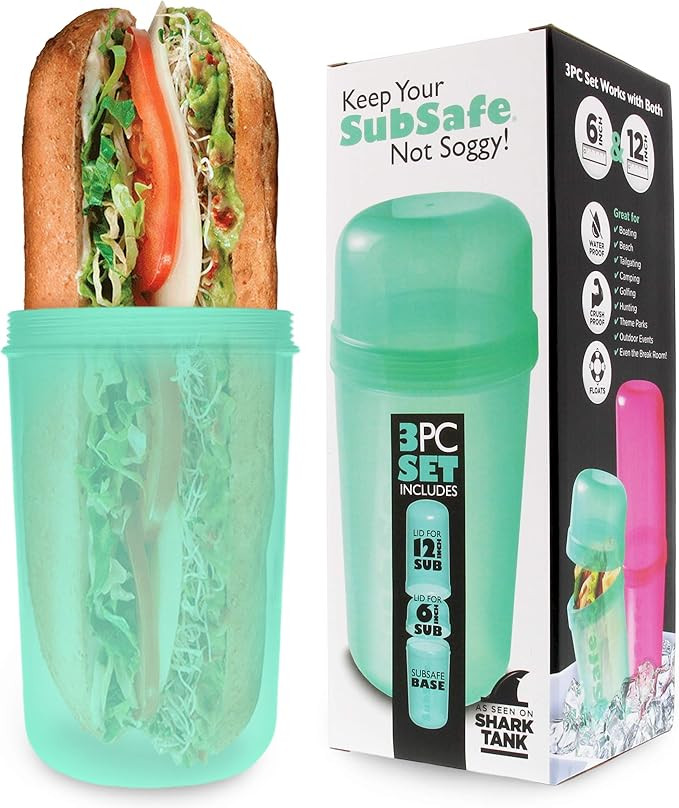 SubSafe Sub Sandwich Plastic Container for Coolers (Seafoam Green) | Amazon (US)