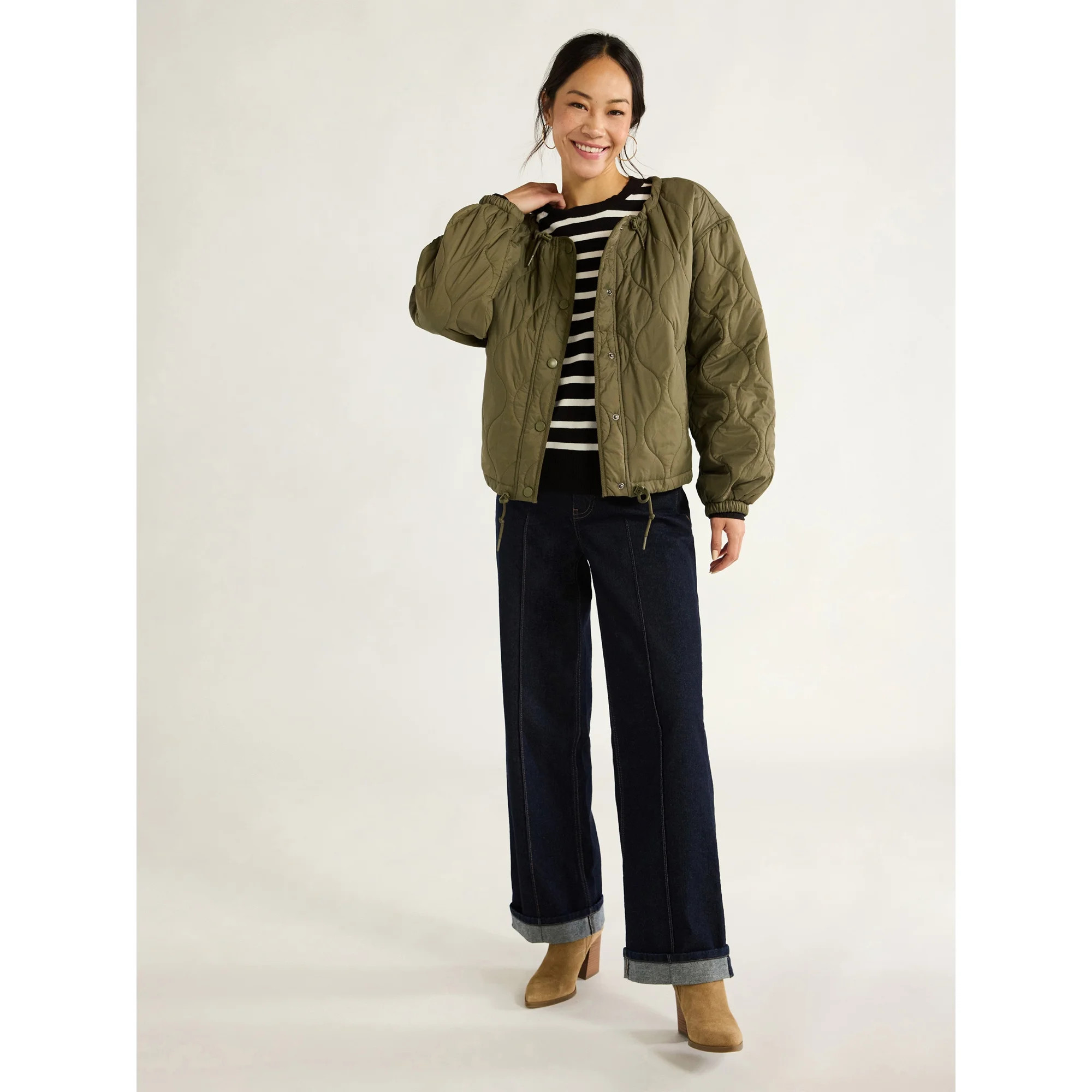 Free Assembly Women's Quilted Parachute Jacket, XS-XXL | Walmart (US)