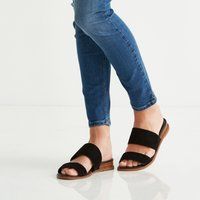 Double Strap Low Wedges - Black - The White Company | The White Company (US & CA)