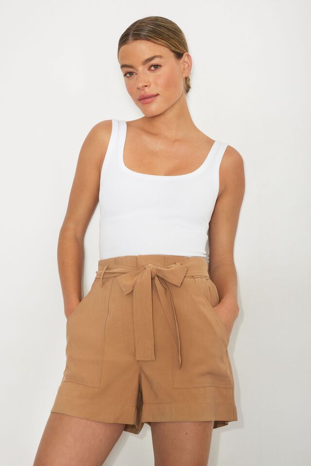 Belted Flowy Utility Shorts | Dynamite Clothing