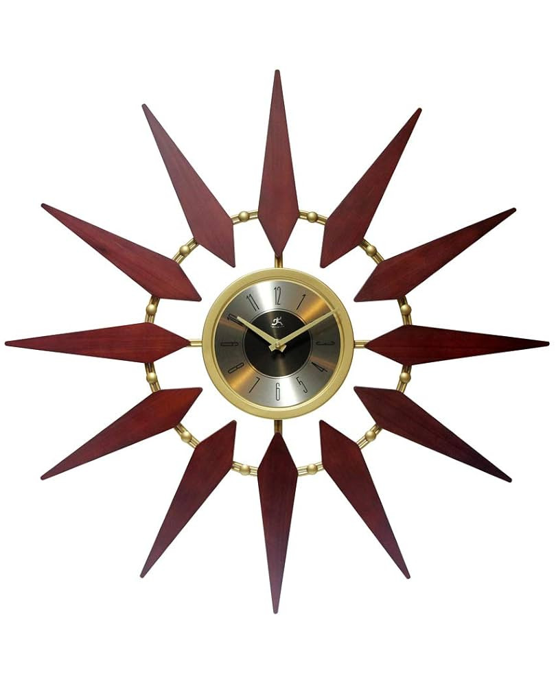 Infinity Instruments Orion Starburst Wall Clock Mid Century Modern 30 inch Large Mid Century Mode... | Amazon (US)