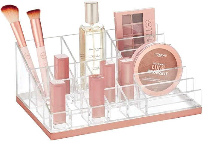 mDesign Makeup Cosmetic Organizer Storage Center with 17 Sections for Bathroom Countertops, Vanit... | Amazon (US)