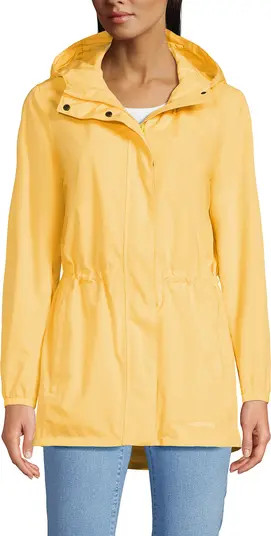 Lands' End Waterproof Hooded Packable Raincoat in Black at Nordstrom, Size Small | Nordstrom