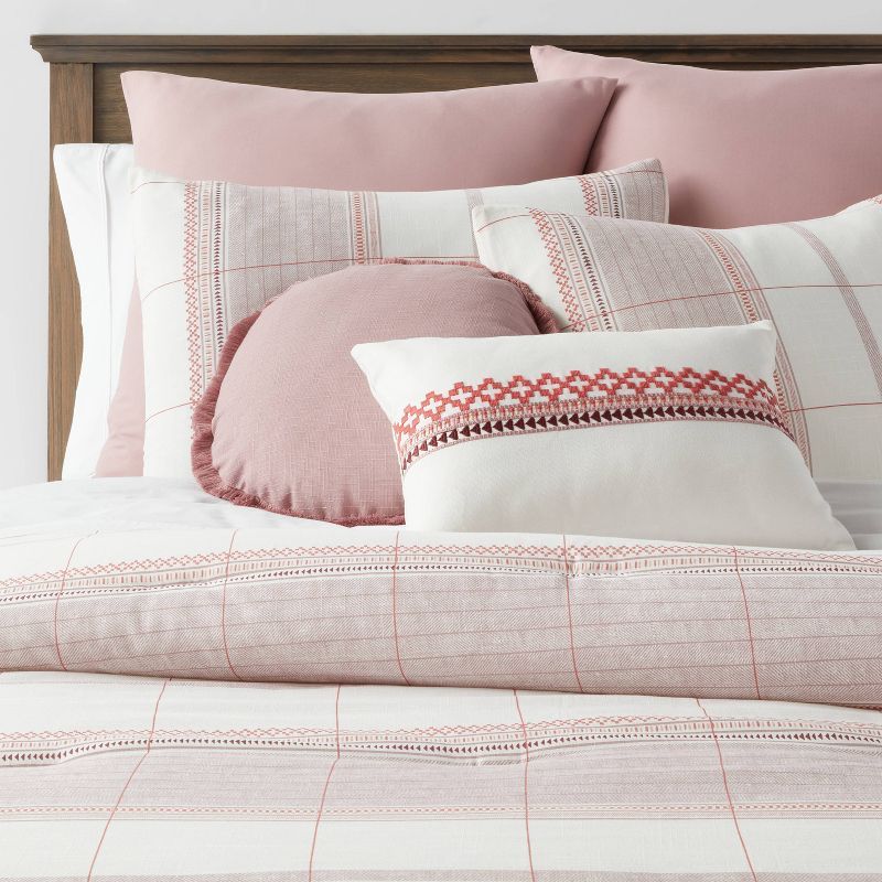 8pc Stripe Boho Comforter Set Mauve - Threshold™ | Target
