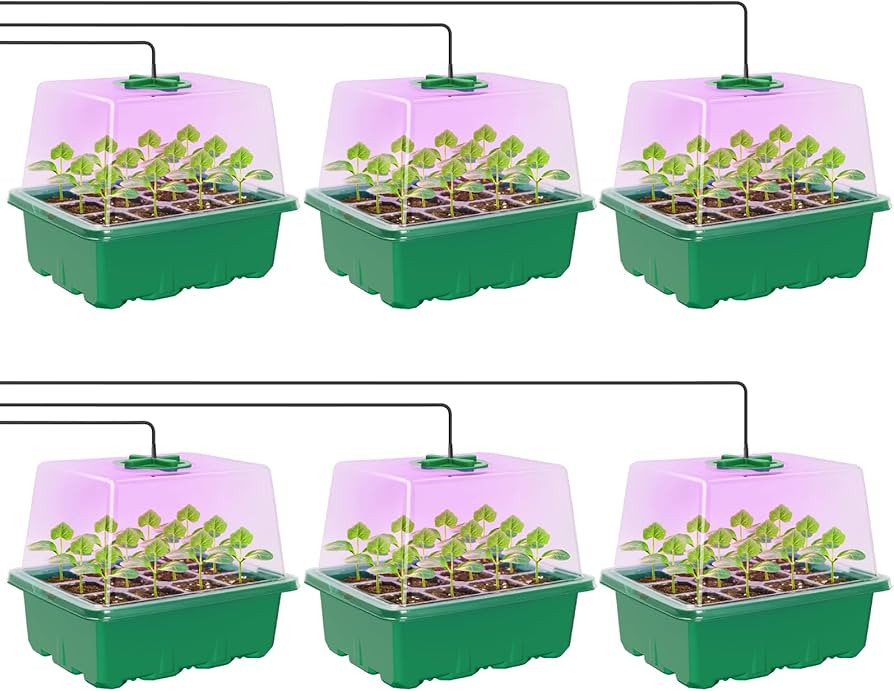 MIXC Seed Starter Kit with Grow Light, Elevated Seedling Tray Kit with Adjustable Humidity Dome a... | Amazon (US)