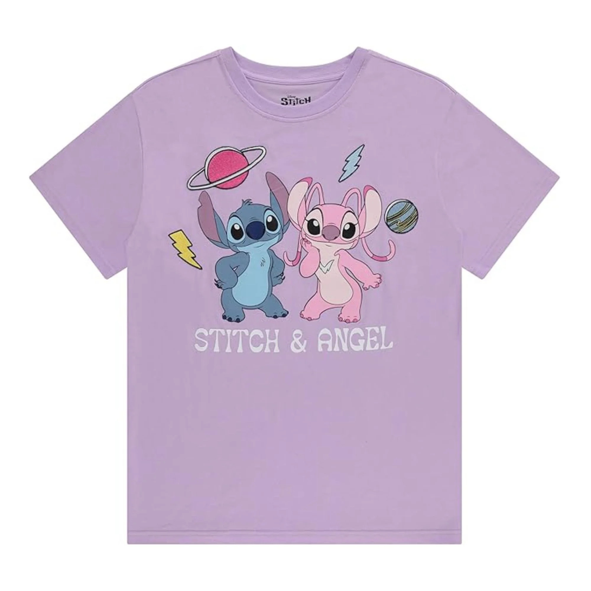 Disney Women's Lilo and Stitch Shirt, Graphic Printed with Embroidery Angel and Stitch T-shirt Li... | Walmart (US)