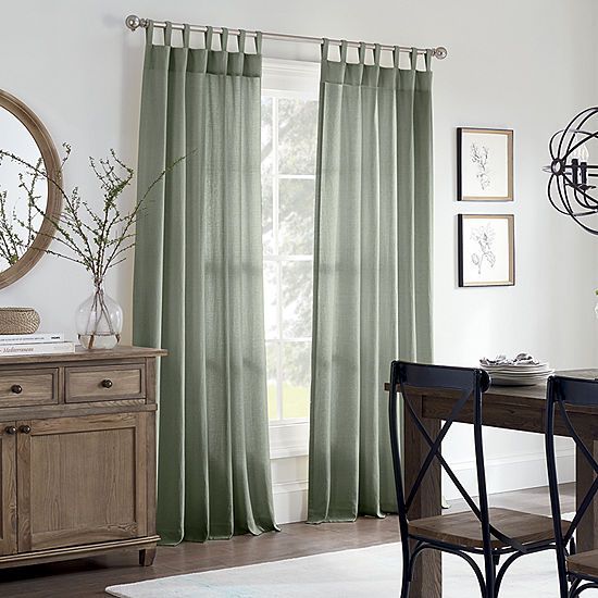 Linden Street Naturals 3-Ways To Hang Light-Filtering Rod Pocket Back Tab Single Curtain Panel | JCPenney