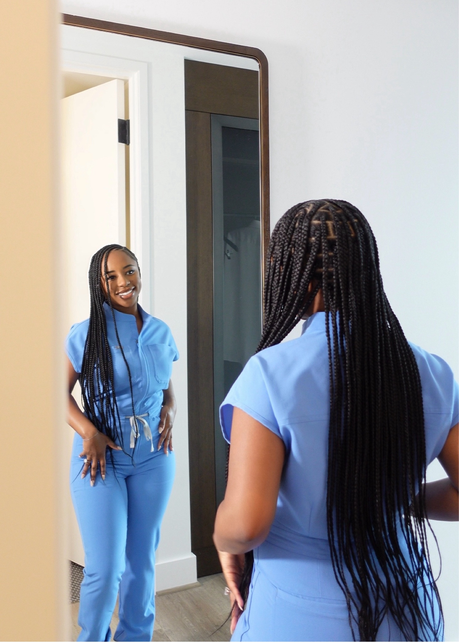 Ceil blue scrub jumpsuit. 

#LTKWorkwear #LTKFindsUnder100 #LTKStyleTip