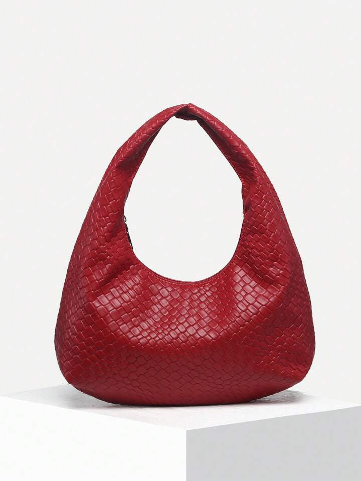 1pc Women's Vintage Simple Casual Faux Woven Leather Shoulder Bag/Underarm Bag, Suitable For Goin... | SHEIN