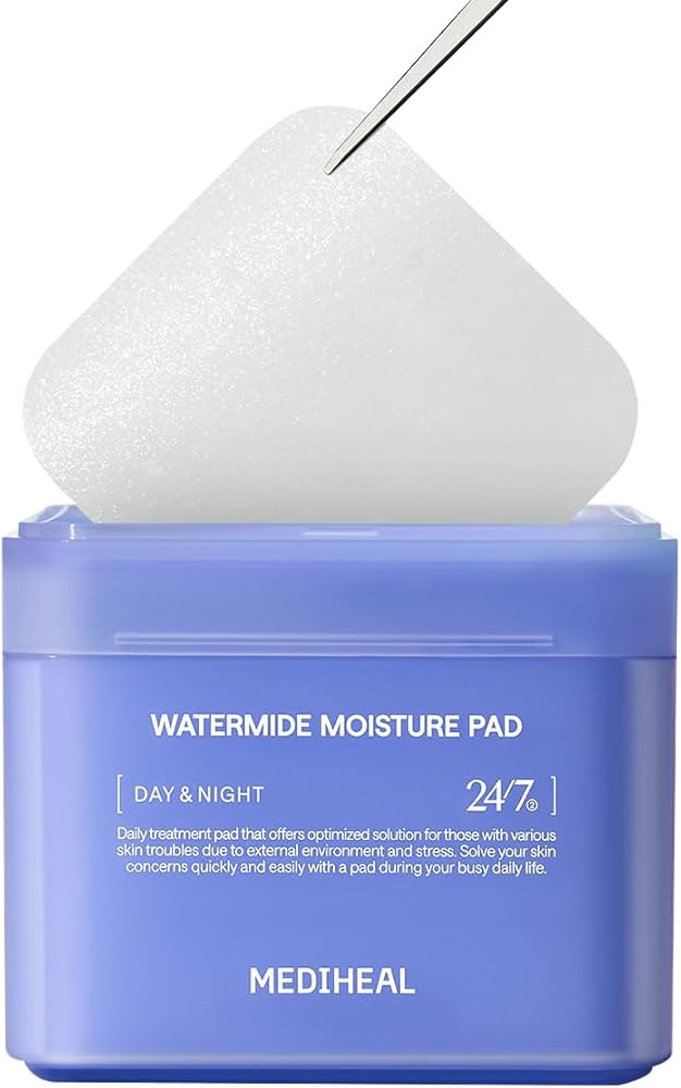 MEDIHEAL Watermide Moisture Pad - Square Cotton Facial Toner Pads with Icelandic Glacial Water - ... | Amazon (US)