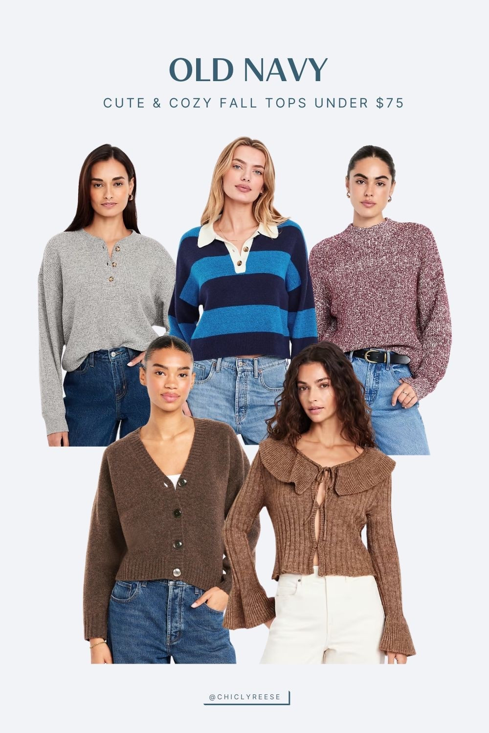 Cute and cozy fall tops under $75 from Old Navy! From chunky sweaters to cute cardigans and cozy Henley tops, the options are endless. These tops pair well with skinny jeans and knee-high boots. #falloutfit #falltops #whattowear 

#LTKSaleAlert #LTKFindsUnder100 #LTKSeasonal