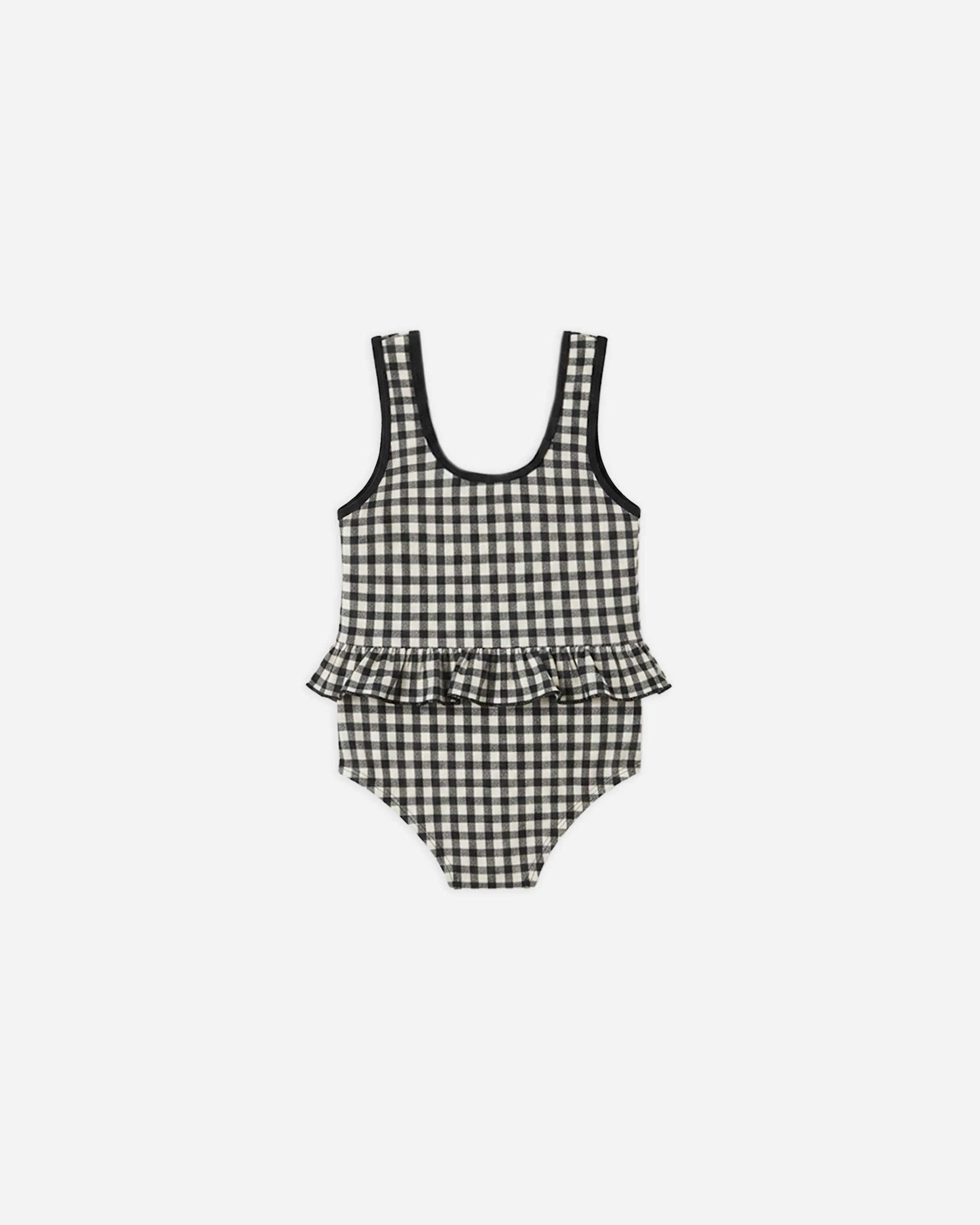 Skirted One-Piece Black Gingham | Rylee + Cru