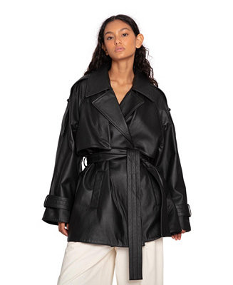 Belle & Bloom Women's Forevermore Leather Trench Coat - Macy's | Macy's