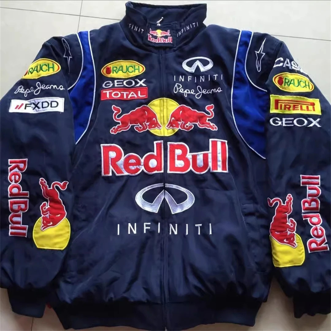 Formula F1 Jacket-formula F1 Retro Cotton Fully Embroidered Red Bull Racing Jacket, Street Style ... | Etsy (US)