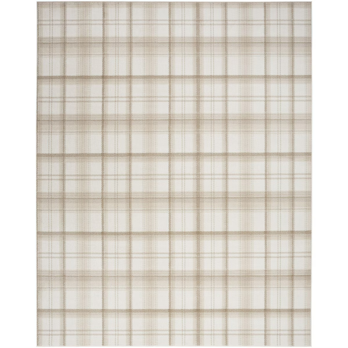 Nourison Grafix Contemporary Plaid Area Rug Ivory Beige 5'3" x 7'3" | Target