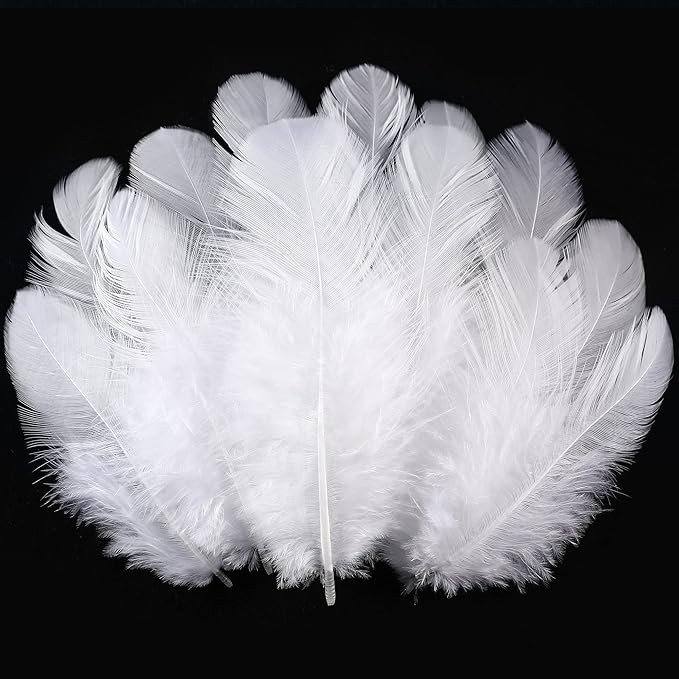 Soarer 300pcs White Feathers for Crafts - 3-5inch Feathers Bulk for Wedding Home Party, Dream Cat... | Amazon (US)