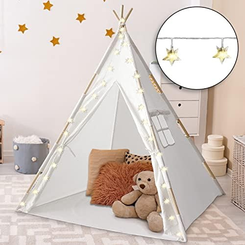 Orian Toys Teepee Tent for Kids: Child’s Indoor Outdoor Fairytale Tipi Playtent, LED Star Light... | Amazon (US)