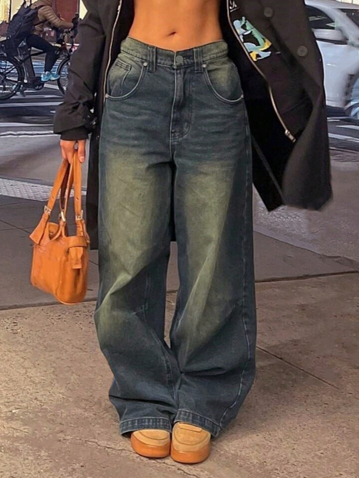 Distressed Baggy Wide Leg Jeans | SHEIN USA | SHEIN