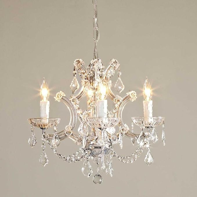 SM SAINT MOSSI 4 Light Crystal Maria Therese Chandelier Light Fixture,Modern Chandelier Crystal C... | Amazon (US)