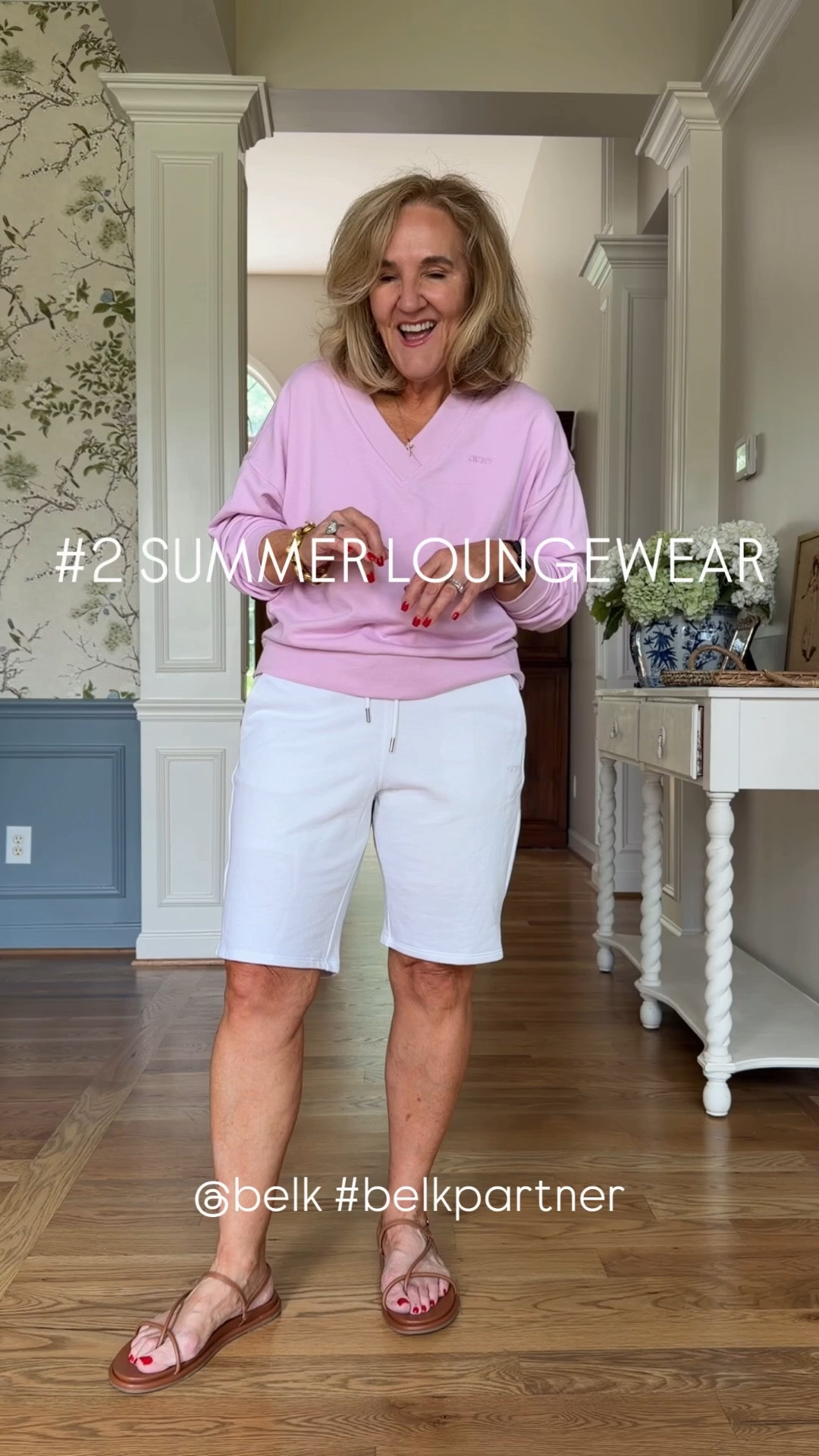 Summer loungewear? Yes please! Wearing a medium. Long white sweatpant shorts and vneck top are cute enough ho wear out and perfect for the AC or boat days

#LTKOver40 #LTKSeasonal #LTKootd