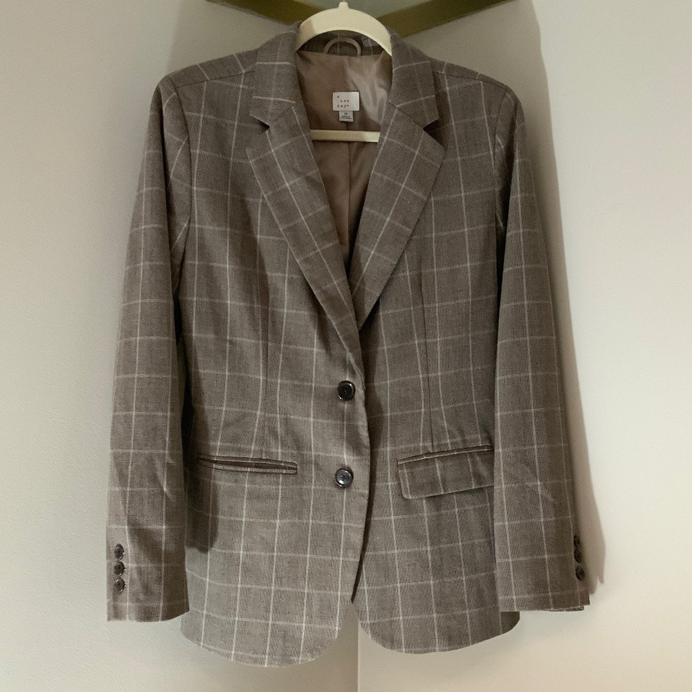 A New Day Brown Plaid Blazer 10 Officecore Cottagecore Fall Electic Grandpa | Poshmark