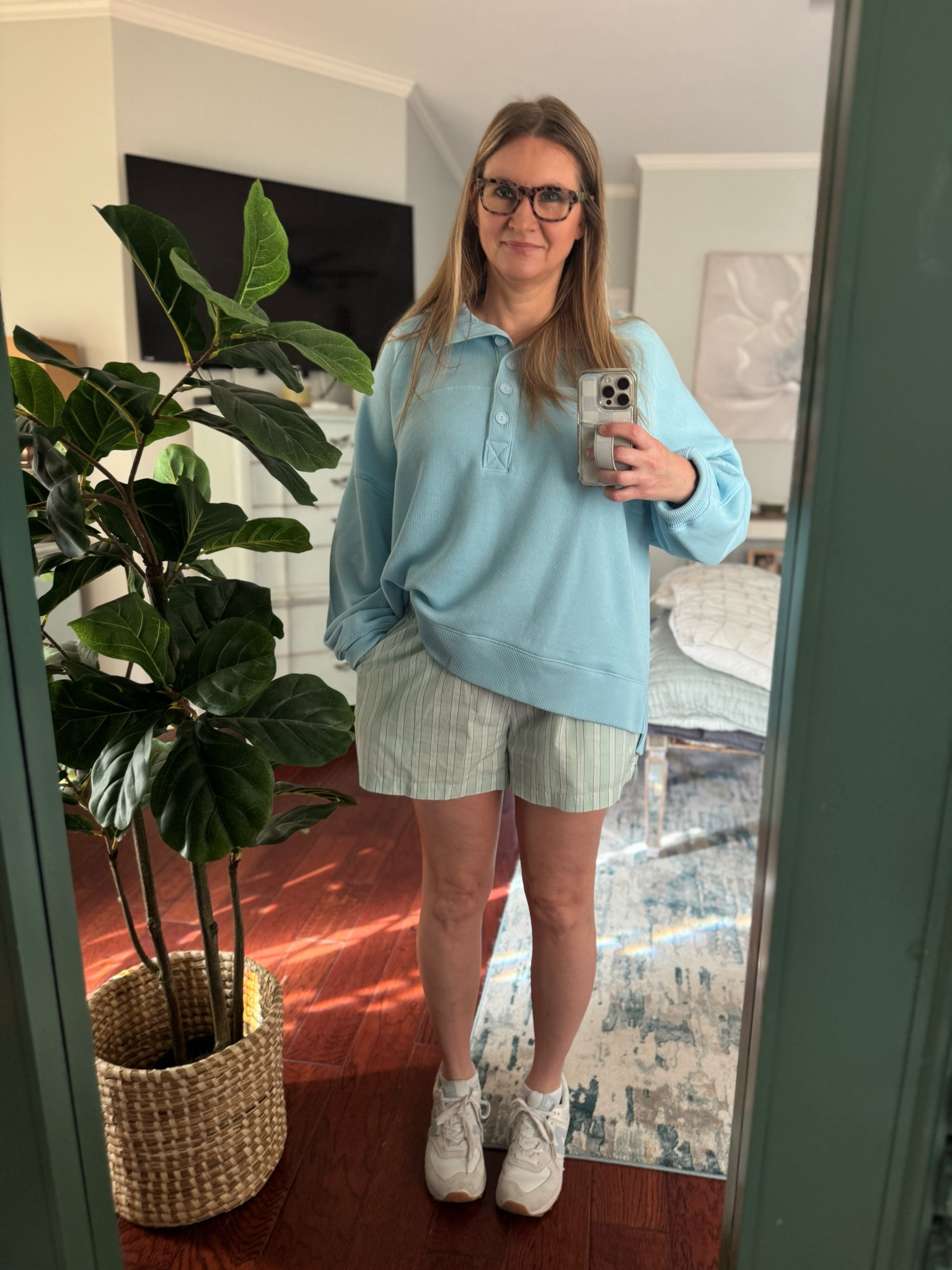 Love these big, cozy sweatshirts from American Eagle. Also, love the boxer short trend.  It’s the perfect spring outfit.  160 lbs, 5’ 7” large in both but I like oversized. 

#LTKStyleTip #LTKMidsize #LTKSaleAlert