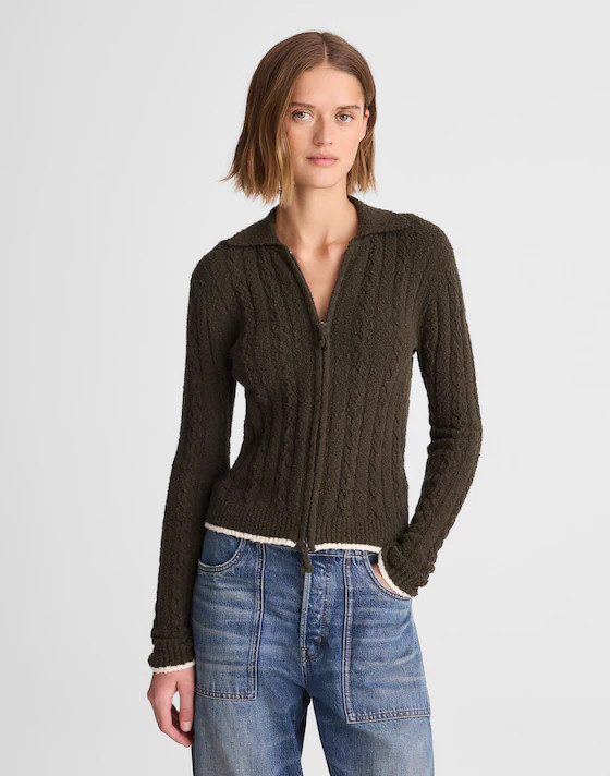 Cable-Knit Zip Cardigan | Madewell