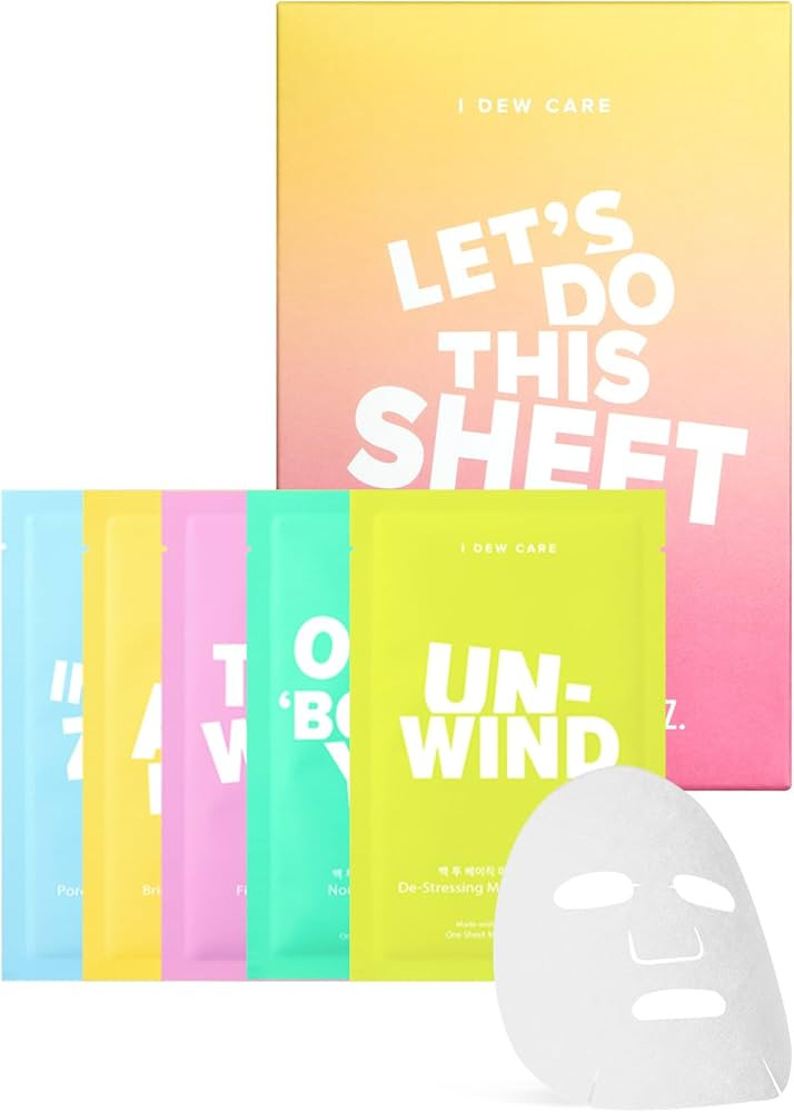 I DEW CARE Sheet Mask Pack - Let's Do This Sheet | 5-Day Skin Makeover with Vitamin B3, Olive Ext... | Amazon (US)