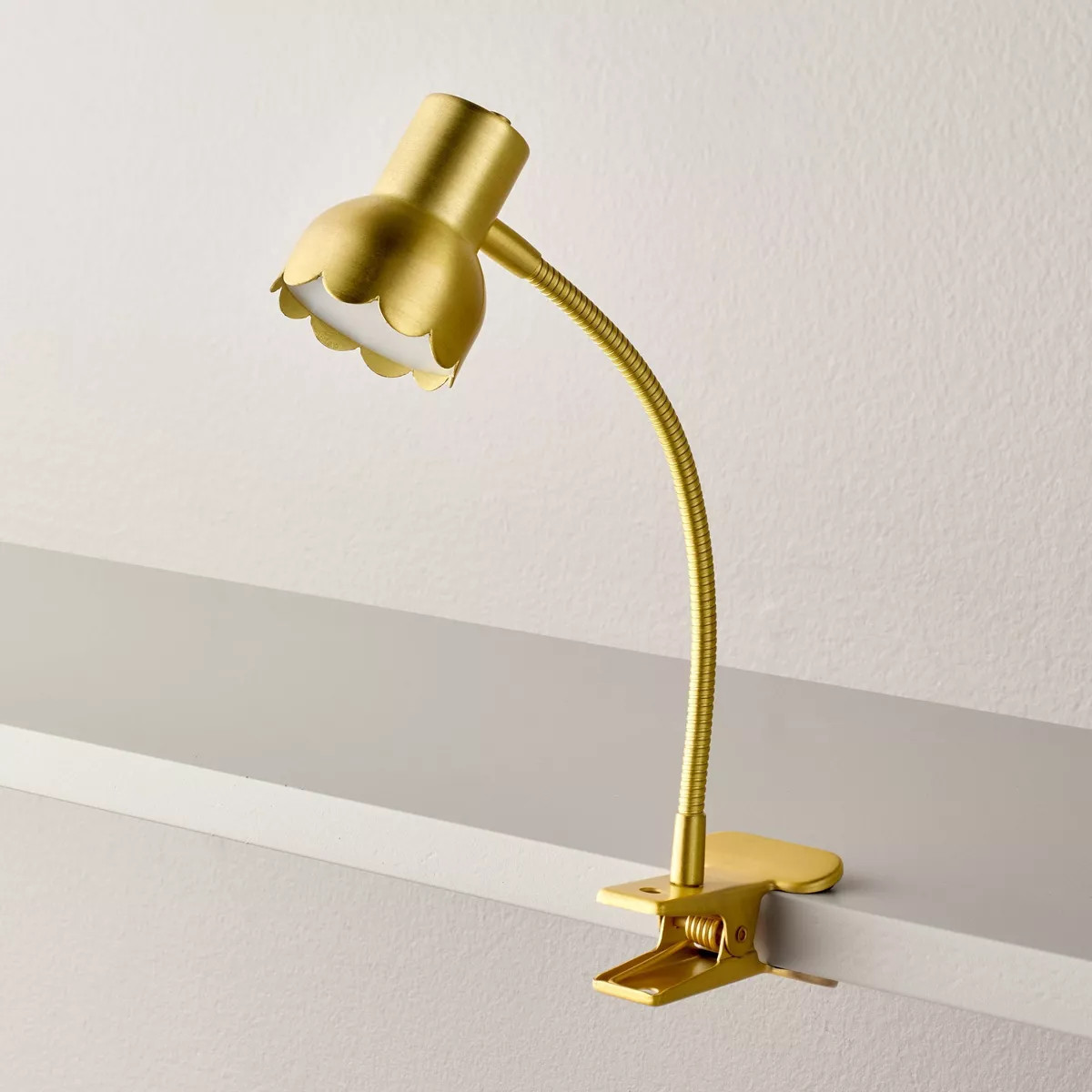 Scalloped Brass Clip Light (Includes LED Light Bulb) - Hearth & Hand™ with Magnolia | Target