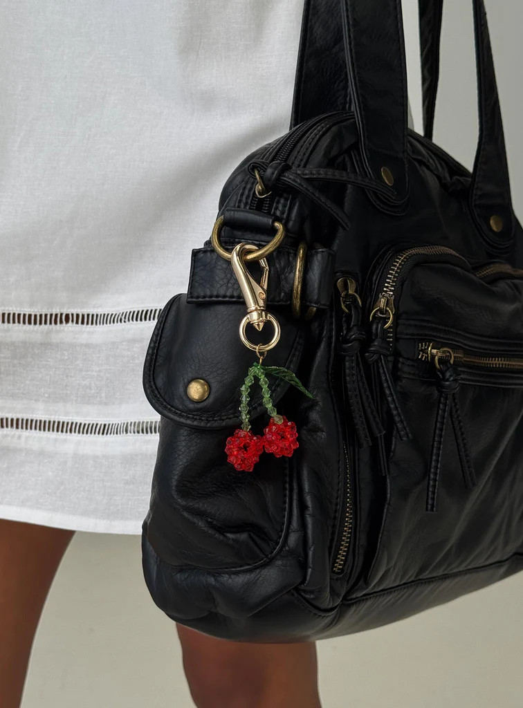 Good Influence Beaded Cherry Keychain Gold / Multi | Princess Polly US