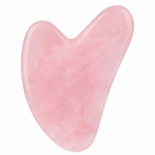 ROISOOT Rose Quartz Gua Sha Facial Tools, Natural Jade Stone Guasha Beauty Tool for Skin Care (Pink) | Amazon (US)
