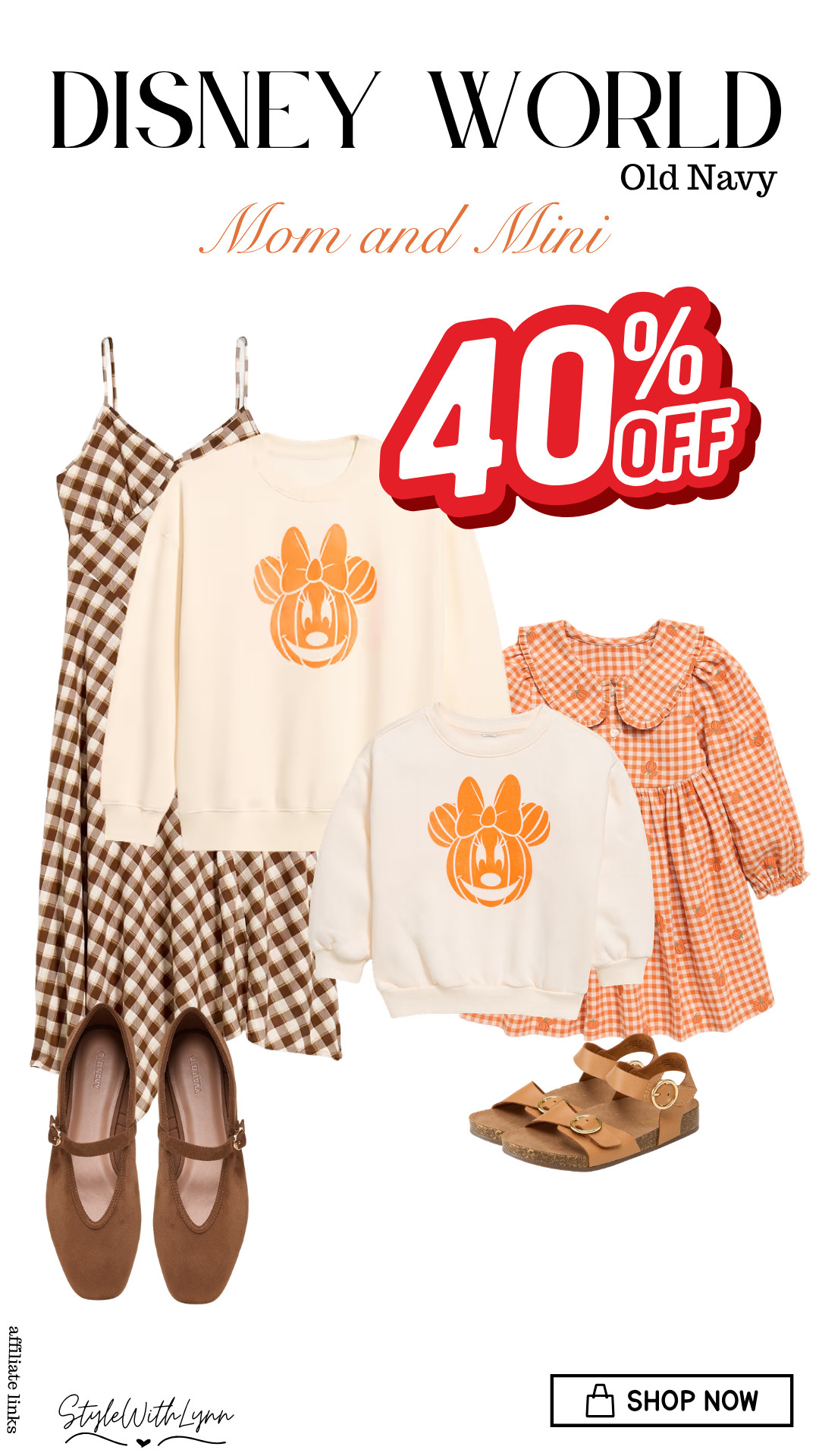 🎃 LAST DAY to shop Old Navy’s 40% off everything sale! 🍂 If you’ve been wanting to coordinate with your mini for your next Disney World trip, these fall-inspired Disney looks are too cute to pass up! 🤎🧡 I’m loving the gingham prints, pumpkin Minnie sweatshirts, and adorable mom-and-mini matching vibes. Perfect for Halloween at Disney, fall family photos, or just adding a little Disney magic to your everyday wardrobe!

✨ 40% off everything ends TODAY, October 12, so don’t wait to grab your favorites!

🛍️ Tap to shop these looks before the sale ends!

#DisneyWorldOutfits #DisneyMomStyle #MomAndMini #OldNavySale #DisneyStyle #DisneyFallOutfits #DisneyHalloween #MatchingMommyAndMe #DisneyParksFashion #FallOutfitIdeas 

 #LTKootd #LTKmomlife #LTKSaleAlert