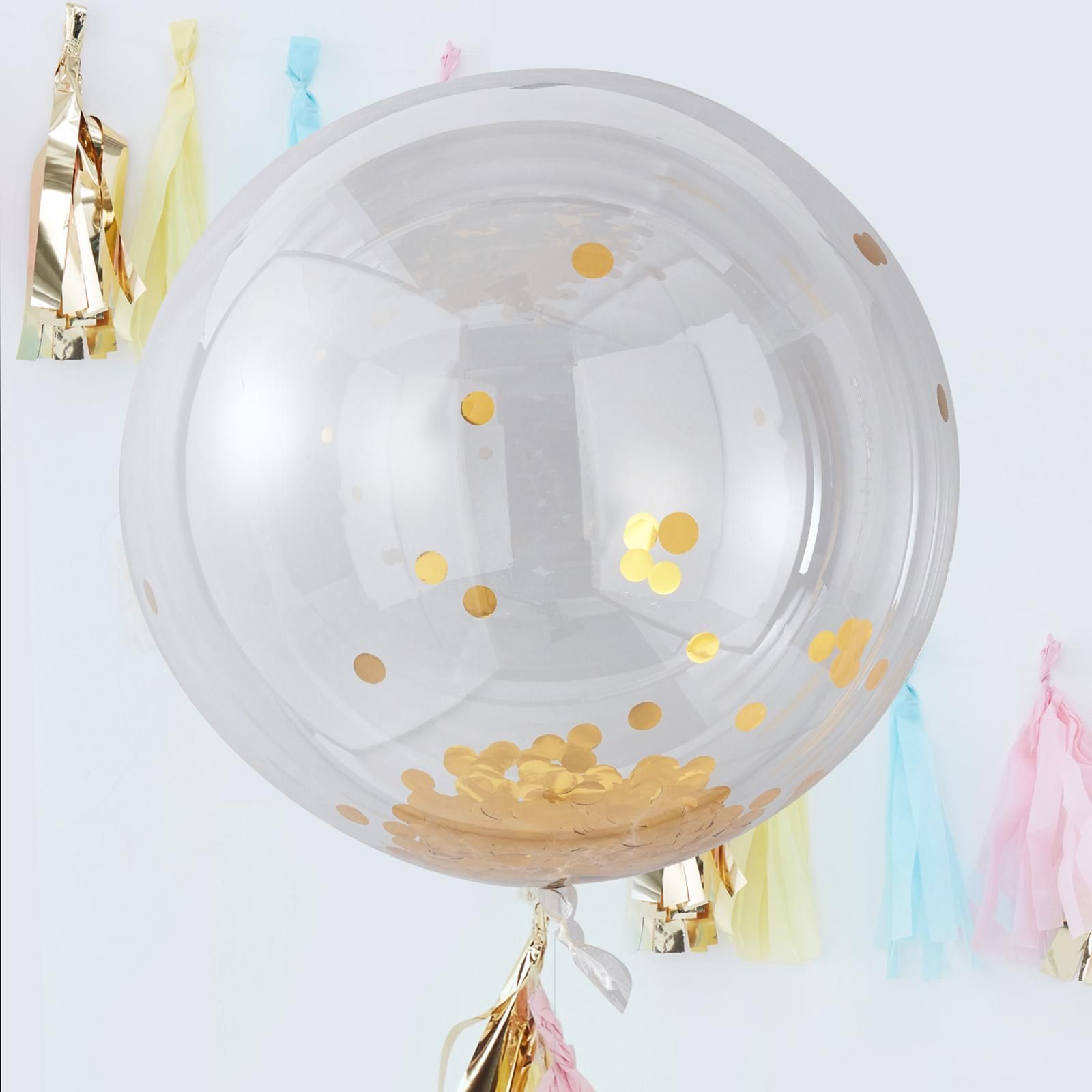 Ginger Ray Confetti Orb Balloons, Set of 3 - Gold | Zola