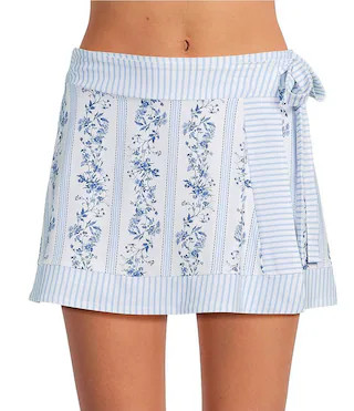 Skies The Limit Border Print Wrap Skirt Cover-Up | Dillard's
